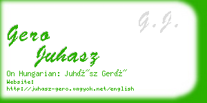 gero juhasz business card